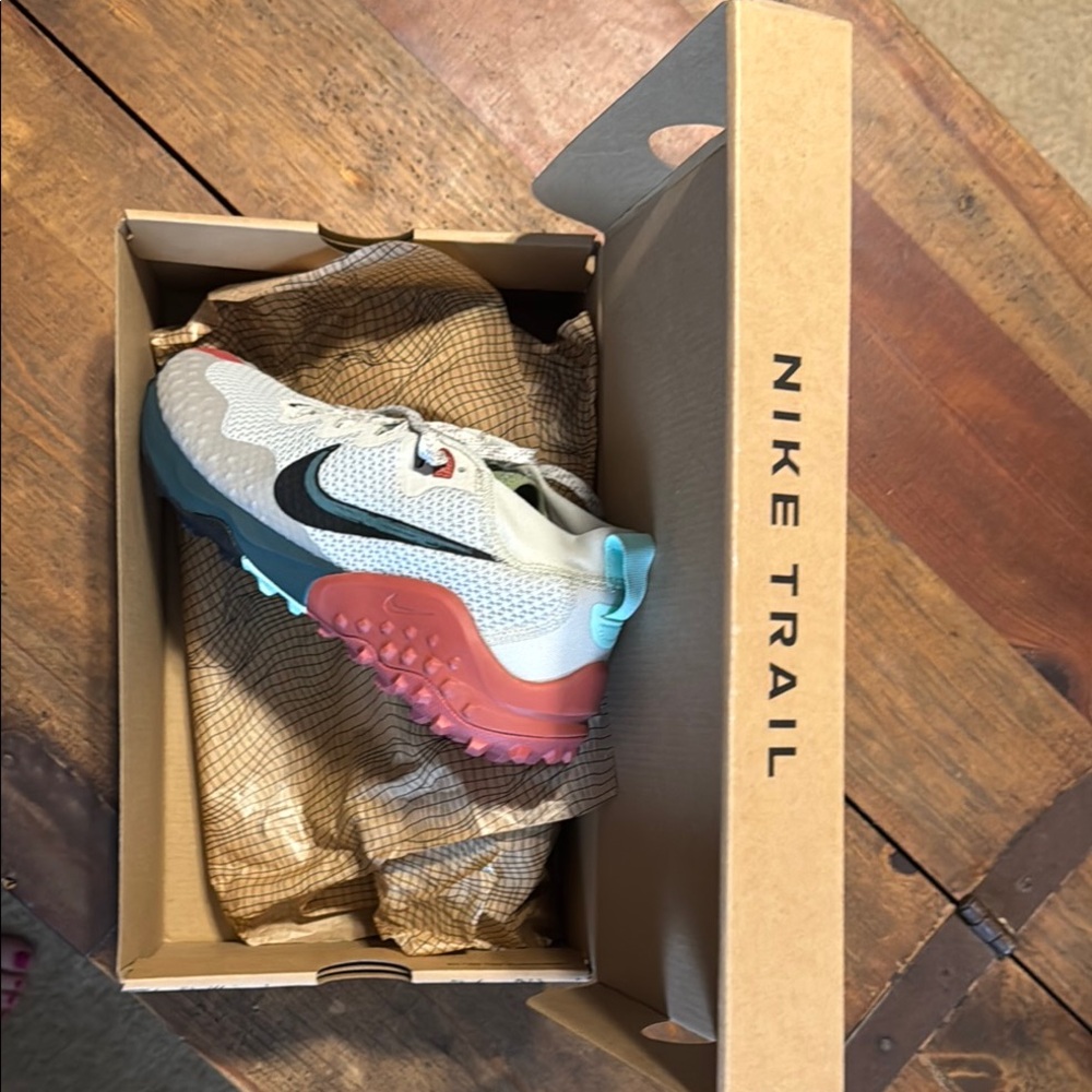 Nike Trail Sneakers in Cream, Black, and Red